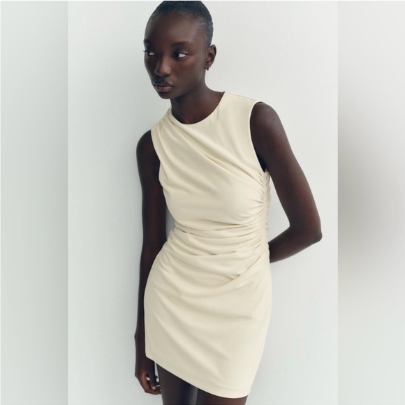 Zara Cream Mini Dress - Picture 3 of 8